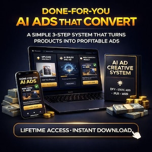 Gereed voor jou AI-advertentieadvertentiegenerator | Creëer goed converterende Facebook- en Instagram-metaadvertenties | Marketingtool levenslange toegang Statische PLR MRR