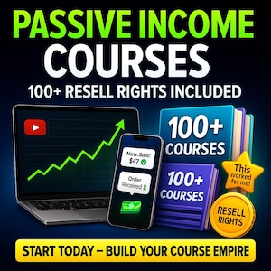 Passive Income Machine | 100+ Resell Rights Courses Vault, Online Business, Digital Marketing, Passive Income Training, Done For You PLR MRR