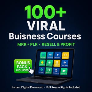 100+ Viral Business Course Bundle MRR PLR, Reseller Rights, Digital Marketing, Done For You, Instant Download