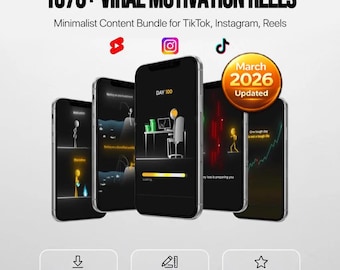 1370+ Viral Motivation Reels Bundle | Instagram, TikTok Content Clips, Minimalist Faceless Videos, Ready to Post Social Media Pack DFY PLR