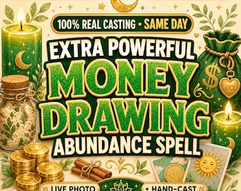 Money & Abundance Spell | Same Day Candle Ritual Hand-Cast for You, Debt Clearing, Cash Flow