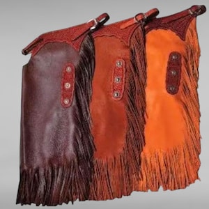 Women 100% Real Suede Leather Western Chinks Chap Fringes, Leather Pant Suede Leather Chap, Riding Chaps, Rodeo Leather Chap, Western Outfit