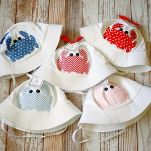 Sun Hat-Louisiana Crab - You Pick the Color and Fabric Choice