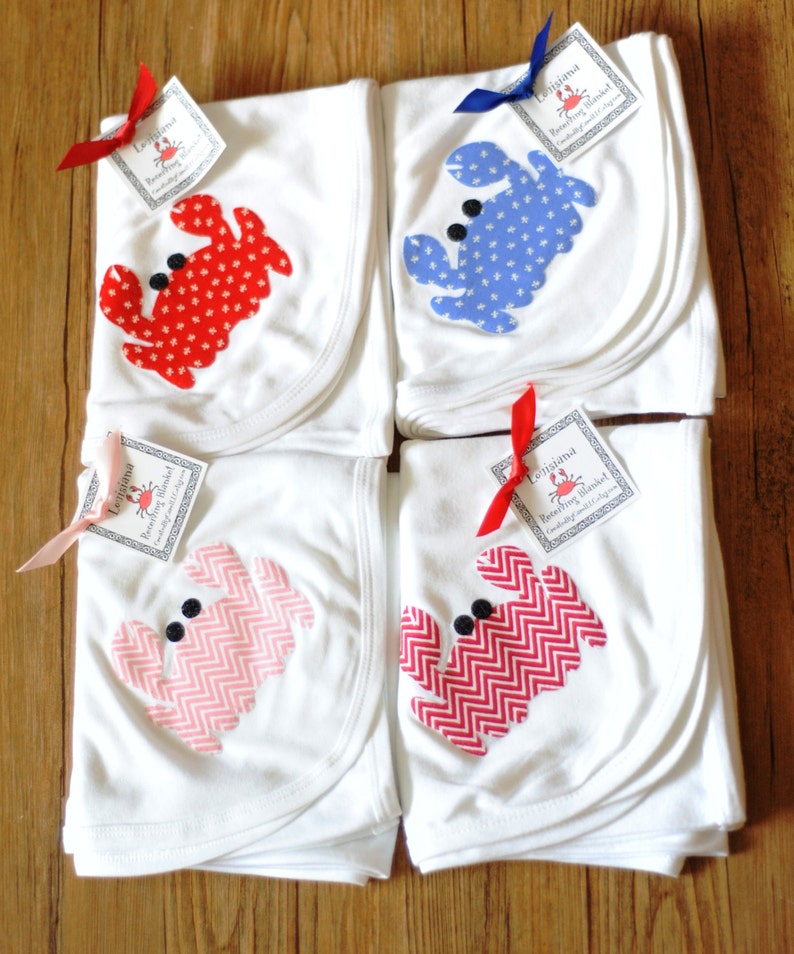 Louisian Crab Bodysuit Gown Bib or Blanket a variety of fabric choices