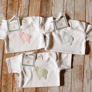 Mary Had a Little Lamb ---  Lamb Onesie in Pink, Blue or Green