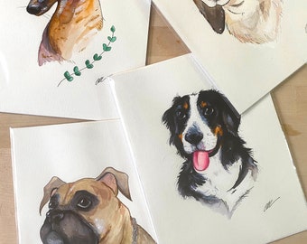 Custom Watercolor Pet Portrait