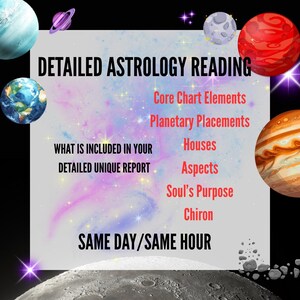 Lectura personalizada de la carta astral astrológica - Análisis detallado de la carta natal - Entrega el mismo día - Regalo perfecto para ella - 10-20 páginas