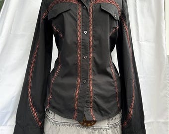 ROCCOBAROCCO Italiaanse vintage veterblouse, retro, vintage stijl, sprookjesachtig, cottage
