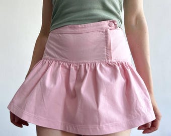 Vintage Nike Mini pink  skirt - shorts , ruffle, cotton skirt, coquette , rare
