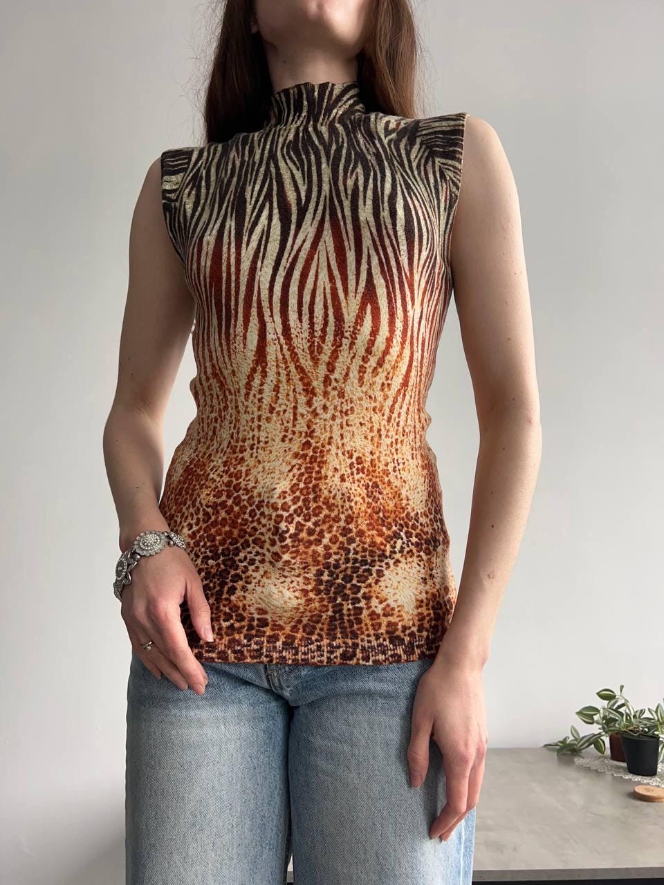 VERSACE Signature Wild Leopard print Barocco silk shirt EU40