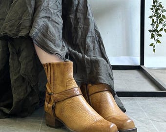 Lemargo Italian luxury leather boots , biker boots , streetwear, size 36