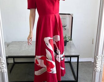 red koi fish dress Koi fish dreams  Dress: @peppermayo Alma mini dress- Deep red floral