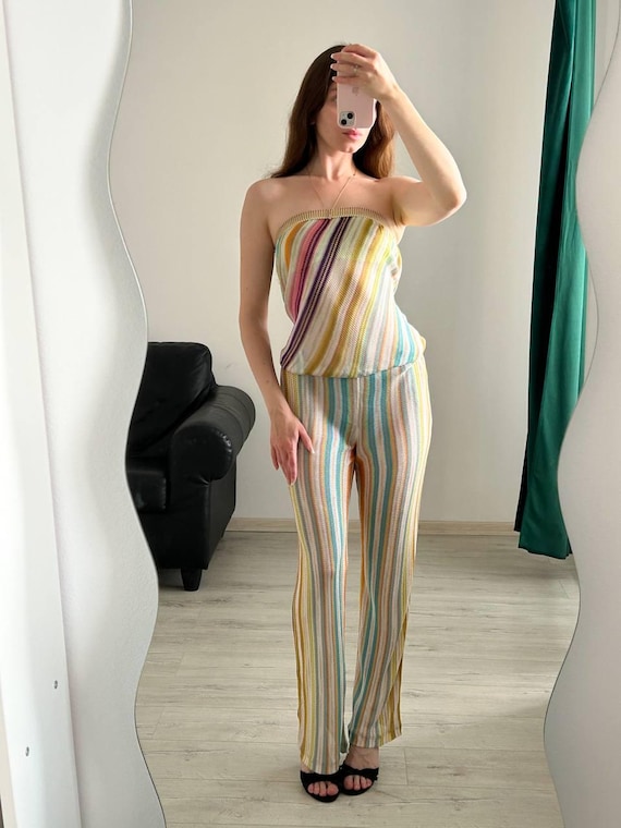 Missoni, Missoni Vintage 90s 00s Strapless Knit Jumpsuit