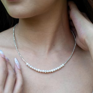 Natural Pearl Necklace Freshwater Pearl Pendant 925 Sterling Silver Necklaces Gift for Women Girlfriend