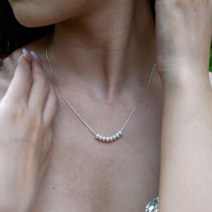 Natural Pearl Necklace Freshwater Pearl Pendant 925 Sterling Silver Necklaces Gift for Women Girlfriend
