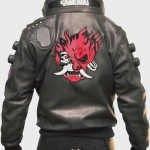 Ultimate Samurai CP 2077 Video Game Bomber Authentic Real Leather Cosplay Jacket