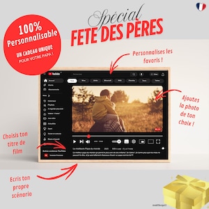 Música - Youtube Cine - Póster personalizado de tus momentos favoritos, Póster de pareja, amigos en canción - Regalo para el Día del Padre