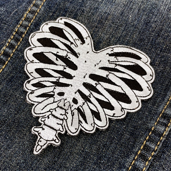 Heart Shaped Ribcage Iron-on Patch