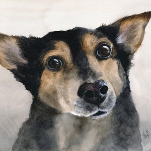 Custom Pet Portrait Realistic Watercolor Painting of Your Dog, Cat, or any Pet image 6