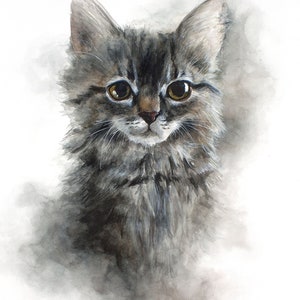 Custom Pet Portrait Realistic Watercolor Painting of Your Dog, Cat, or any Pet image 7