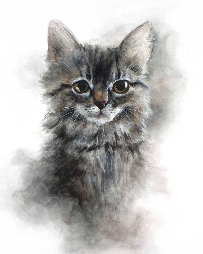 Custom Pet Portrait Realistic Watercolor Painting of Your Dog, Cat, or any Pet image 7