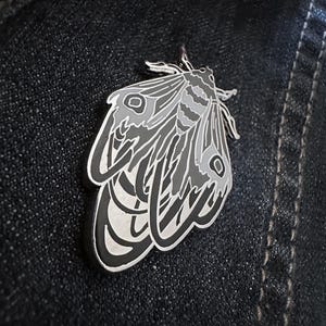 Wire Moth Enamel Pin