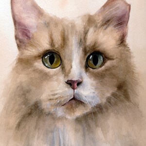 Custom Pet Portrait Realistic Watercolor Painting of Your Dog, Cat, or any Pet image 4