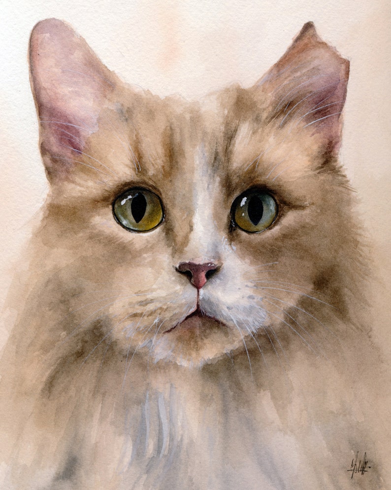 Custom Pet Portrait Realistic Watercolor Painting of Your Dog, Cat, or any Pet image 4