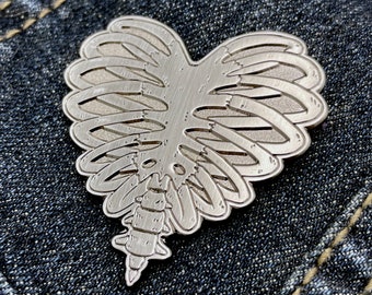 Heart Shaped Ribcage Enamel Pin