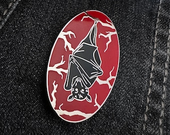 Hanging Bat Enamel Pin