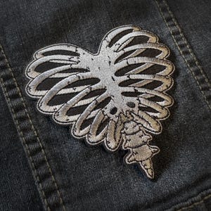 Heart Shaped Ribcage Iron-on Patch
