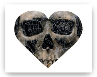 Heart Web Skull Print