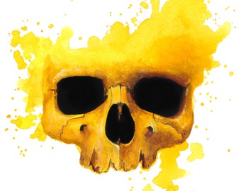 Skull in Yellow Print