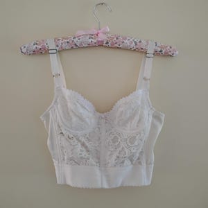 Vintage 1950&#39;s White Lace Bustier