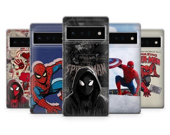 Spider Man Handyhülle Peter Parker Web Cover für Google Pixel 10 Pro, 9A, 8, 7Pro, 6Pro, 6A, Samsung S25, S24, S23, A36, A16, A56, iPhone 16