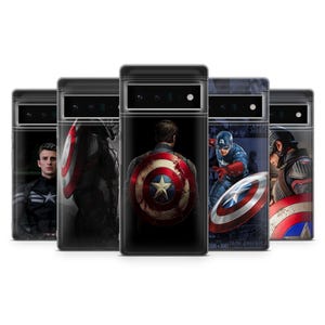 Captain America Phone Case Rogers Shield Cover for Google Pixel 10Pro, 9Pro, 8, 7, 6A, Samsung S25, S24, S23, A36, A16, A56, iPhone 16, 15