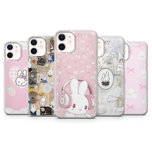Custodia per telefono Miffy Bunny, cover minimalista kawaii per iPhone 16 Pro, 15, 14, 13, 12, 11, Pixel 9A, 8, 7, Samsung S25, S24, S23, S22, A54, A35