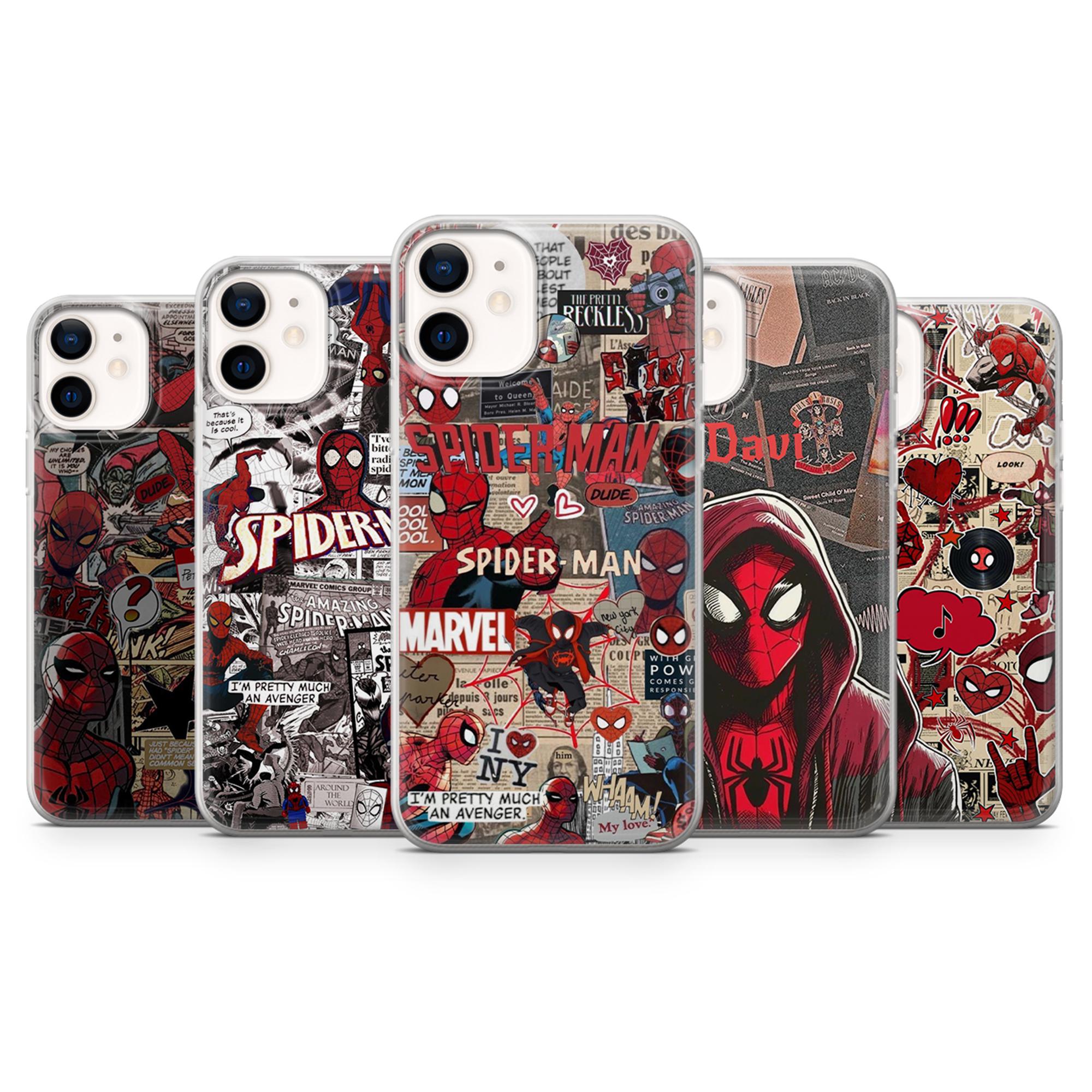 Spider Man Phone Case Peter Parker Aesthetic Cover for iPhone 16, 15, 14, 13, 12, 11, Pixel 9A, 8, 7, Samsung S25, S24, S23, S22, A54, A35