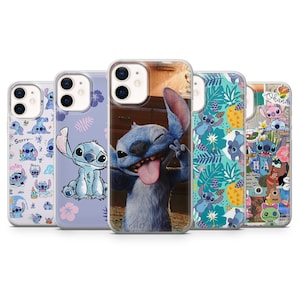 Stich Phone Case Nostalgia Cartoon Cover voor iPhone 16 Pro Max, 15, 14, 13, 12, 11, Pixel 9A, 8Pro, 7, Samsung S25, S24, S23, S22, A54, A35