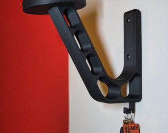 Motorcycle Helmet Wall Mount with Key & Jacket Hanger