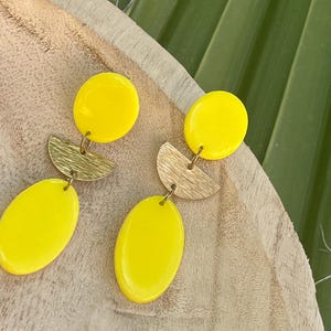 colorful earring, women&#39;s jewelry, trendy, women&#39;s gift, fun handmade jewelry, stainless steel drop earring, polymer