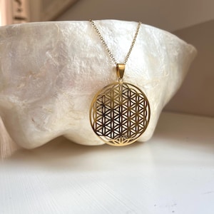 chain with stainless steel pendant (flower of life)