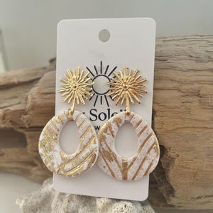colorful earring, women&#39;s jewelry, trendy, women&#39;s gift, fun handmade jewelry, stainless steel drop earring, polymer
