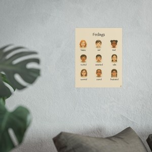 Feelings Chart Poster for Kids | Emotions Chart | Calm Down Corner Decor | Toddler Emotional Regulation | Montessori | SEL Wall Art Print image 6