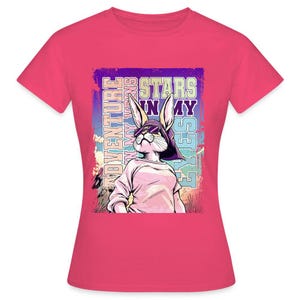 Adventure – Shirt für Männer / Frauen | Häsin mit Sonnenbrille | Urban Boho Shirt für Frauen & Teens | Buntes Pastellmotiv mit Retro Vibes