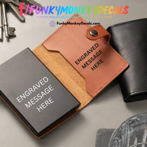 Portafoglio in ecopelle personalizzato - Portafoglio sottile e minimalista per uomo, regalo personalizzato, portafoglio RFID inciso al laser