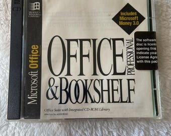 Microsoft Office Professional and Bookshelf Software CD 1994 Windows Vtg Sealed