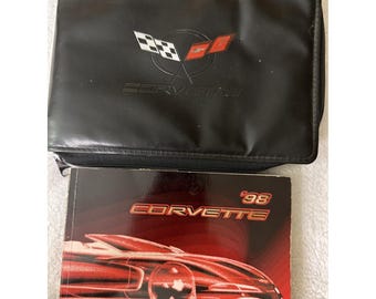 1998 Corvette Owners Manual Set Leather Case OEM VTG C5 First Edition Sports Car