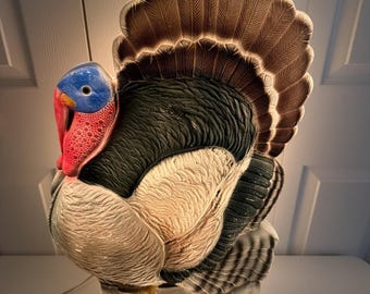 Vintage Don Featherstone Thanksgiving Turkey Blow Mold Union Products W/ CORD