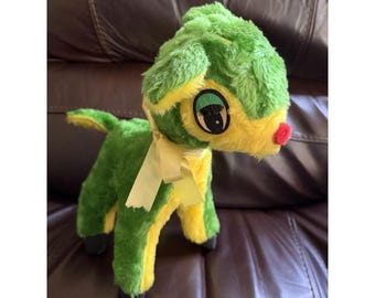 John Deere Plush BJ Toy Little Johnny Deerest Reindeer VTG 15 Inch No Antlers
